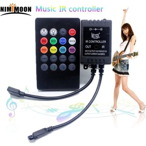 New 20 music keys IR controller black Remote sound sensor for RGB LED strip high quality