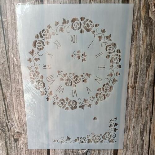 A4 Size DIY Craft Clock Stencil for Painting on Wood,Fabric,Walls Art Scrapbooking Stamping Album Embossing Paper Cards