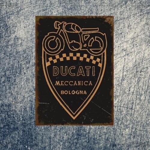 Funny Classic Ducati Logo Vintage Tin Sign Bar Pub Home Wall Decor Metal Art Poster Retro Tavern Cake Hambuger Food Ca