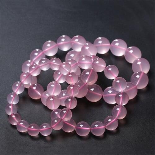 100% Natural Mozambique Rose Quartz Bracelet For Women Round Beads Pink Gemstone Stretch AAAAA 8mm 10mm 11mm 12mm 13mm 14mm 15mm