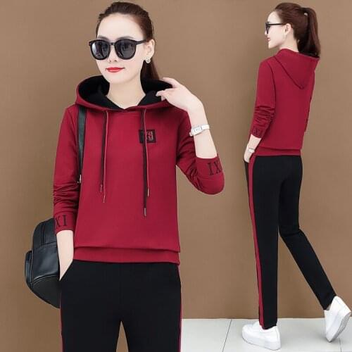 Autumn Sports Suits For Women Two Piece Set Clothes Pants 2 Piece Set 2020 Lounge Wear Korean Fashion Fall Hoodies new trendy