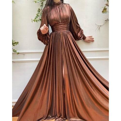 2021 Ladies Long-sleeved Low-neck Elegant Long Dress New Shiny Peridot Waist Halter Neck Big Swing Sexy Avocado Green Dress