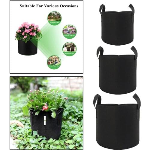 1pc Grow Bag Garden Heavy Duty Non-Woven Aeration Plant Fabric Pot Container