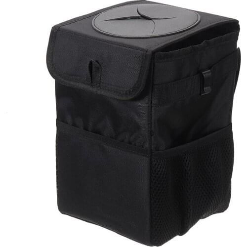 1pc Black Oxford Cloth Car Auto Truck Folding Storage Box Seat Back Hanging Storage Bag Organizer 15x16x25cm