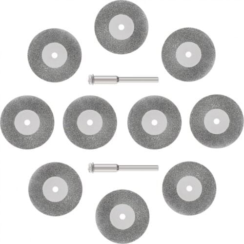 10pcs 30mm Mini Diamond Saw Blade Cutting Discs with Connecting Shank and Storage Bag for Stone Crushing Cutting NEW