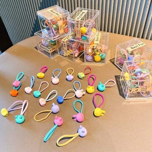 10 Pcs/Set Children Cute Star Rabbit Heart Elastic Hair Bands Baby Girls Colorful Scrunchies Rubber Bands Kids Hair Accessories