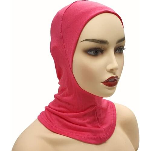 10pcs under inner cap breathable Muslim womens headscarves four seasons covered with mercerized cotton 28 colors hijab scarf
