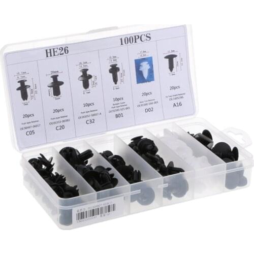 100pcs Car Black Plastic Clips Rivet Bumper Door Retainers For GM