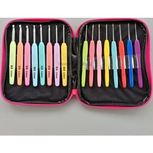 50sets Multi-colour 16pcs Aluminum Set Crochet Hooks Needles Knit Weave Craft Yarn For Home Sewing Needlecrafts sewing