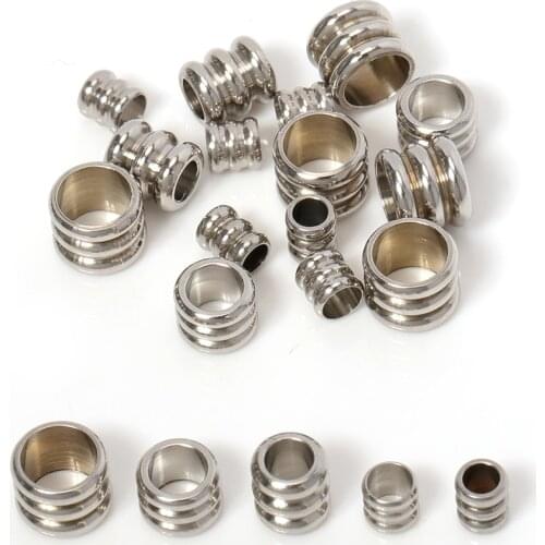 20pcs Stainless Steel Leather Clip Bail Beads Pendant Clasps Hole 4mm Beads Accessories for Jewelry Making Handmade Crafts DIY