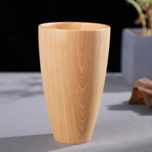 260ml Natural Wood Mug Breakfast Milk Juice Cup Wooden Tea Coffee Mug Kids Drinking Cup Stackable Travel Mug Drinkware Gift