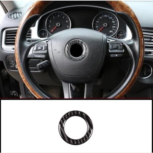 ABS Carbon Fiber 3D Sticker Steering Wheel Panel Logo Cover Frame For VW Golf 6 7 MK6 MK7 Jetta MK5 Passat B6 B7 Polo Touareg