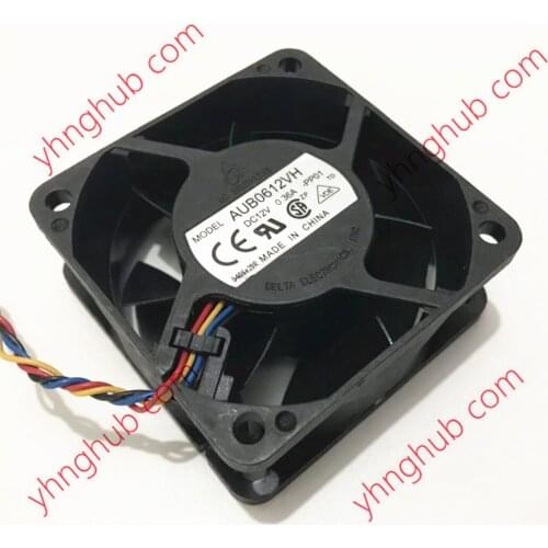Delta Electronics AUB0612VH PP01 Server Cooling Fan DC 12V 0.36A 60x60x25mm 4-wire