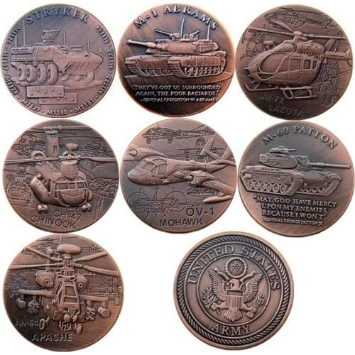 Abrams STRYKER PATTON Main Battle Tank LAKOTA CHINOOK MOHAWK APACHE Helicopter US Army Military Challenge Coin Collectible Gift