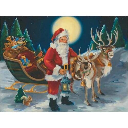5D DIY Diamond Embroidery Santa Claus, reindeer Cross Stitch Bedroom Decorative Painting Mosaic Crystal square diamond painting