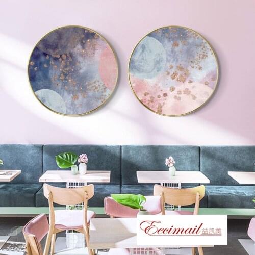EECAMAIL 5D DIY Diamond Painting Full Diamond Embroidered Nordic Abstract Planet Princess Pink Modern Porch Painting No Frame