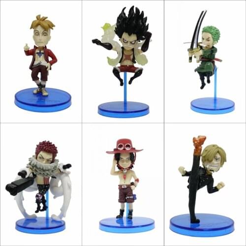Anime One Piece World WCF Luffy Ace Roronoa Zoro Sanji Charlotte Katakuri Marco PVC Action Figures Collectible Model Toys Doll