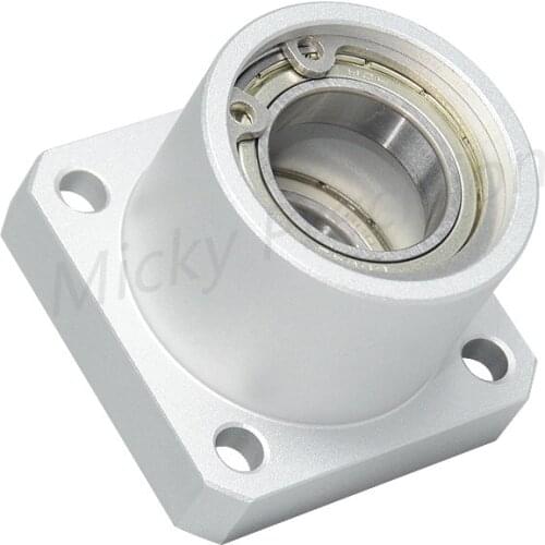 Aluminum Flange Square Housing Bearings with Housings supporting seat Double Bearings positioning and insert type diameter 8-25