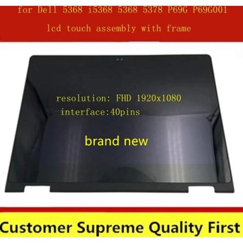 With frame 15.6inch laptop Display Touch Screen Digitizer Assembly +Bezel for Del 5368 i5368 5378 5378 P69G P69G001