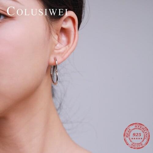 Colusiwei 100% Quality 925 Sterling Silver Anti-Allergy Big Heart-Shape Hoop Earring for Women Exaggeration Fashion Jewelry Gift