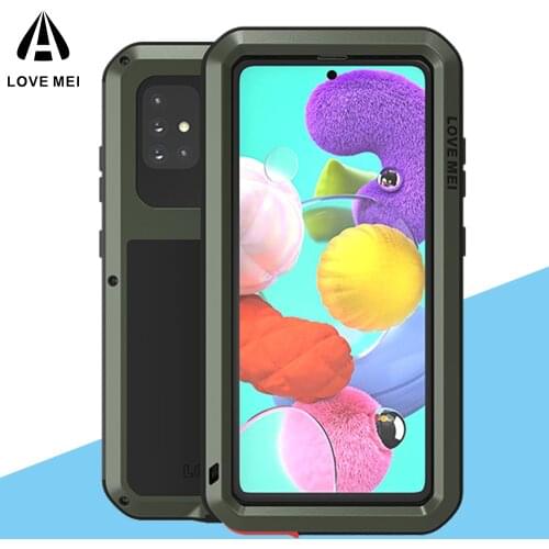 For Samsung Galaxy A71 Case LOVE MEI Shock Dirt Proof Water Resistant Metal Armor Cover Coque for Samsung A71 5G Phone Case