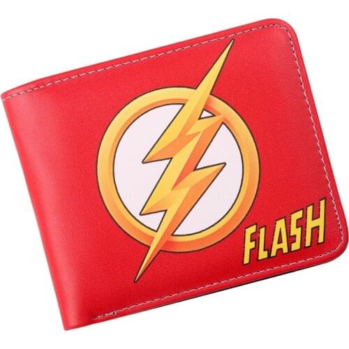 The Flash Comic Logo Bi-Fold Wallet Mens Credit Card Holder ID Cash Coin Purse Clutch
