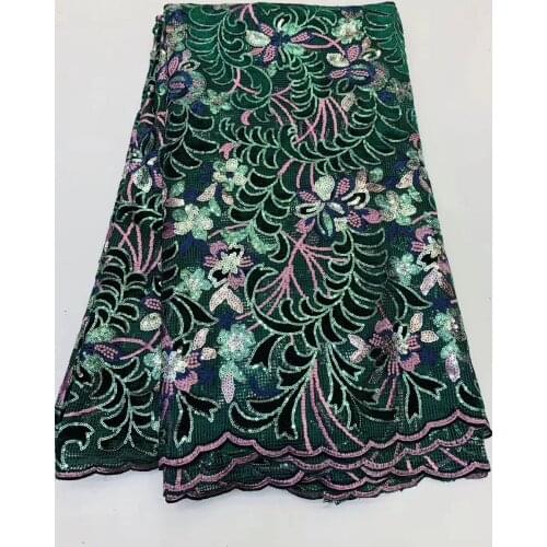 French Mesh Sequin Lace Fabric Latest African Lace Fabric 2021 High Quality Embroidered Mesh Tulle Lace Fabric D3867