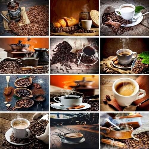 GATYZTORY Frame Cocoa Coffee DIY Painting By Numbers Abstract Landscape Canvas Drawing Acrylic Paint HandPainted Art Wall Decor