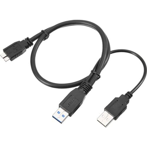 Newest USB 3.0 Cable HDD Data Cord Up to 5Gbps USB 3.0 A Male to Micro B Y Cables for Mobile Hard Drive Disk 50cm