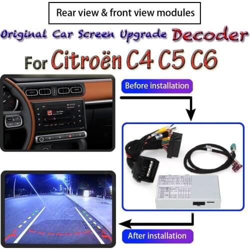 Rear Parking Camera For Citroën Citroen C4 C5 C6 2010~2020 Decoder Connect Original Upgrader System Screen Reverse CAM Adapter