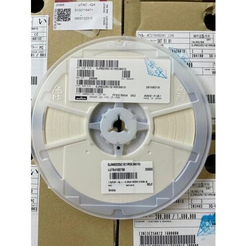 GJM0225C1E1R5CB01D SMD capacitor 01005 1.5P CAP CER 1.5PF 25V NP0 01005 1.5 pF ±0.25pF 25V ceramic capacitor C0G, NP0 01005 (040