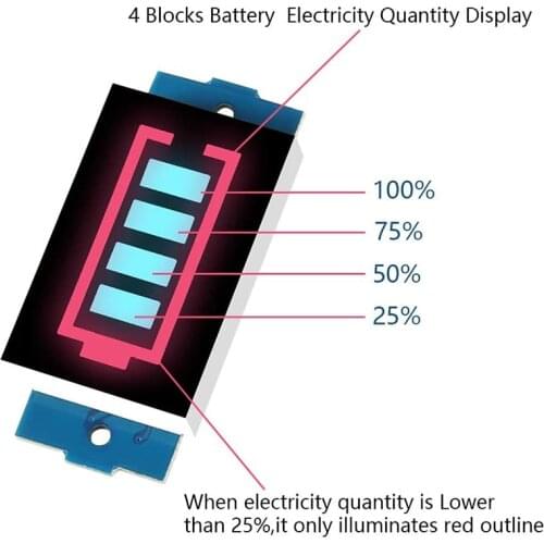 1 PC 3S 3 Series Lithium Battery Capacity Indicator Module Lead-Acid Ni-MH 11.1V 12V 12.6V 4 Sections Blue LED Display Electric
