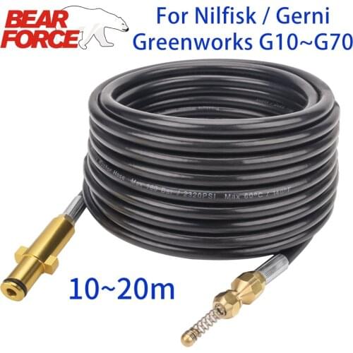 High Pressure Washer Sewer Drain Water Cleaning Hose Pipe Line Cleaner Sewage Jetter Hose Kit for Nilfisk Gerni Greenworks