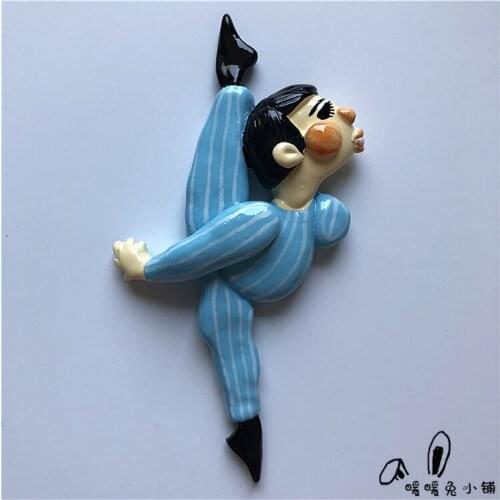 Cartoon anime ballet doll magnetic stickers creative resin refrigerator magnet