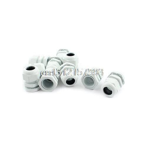 Nylon Waterproof Cord Grip 12-15mm Dia Cable Gland Connector PG19 10Pcs