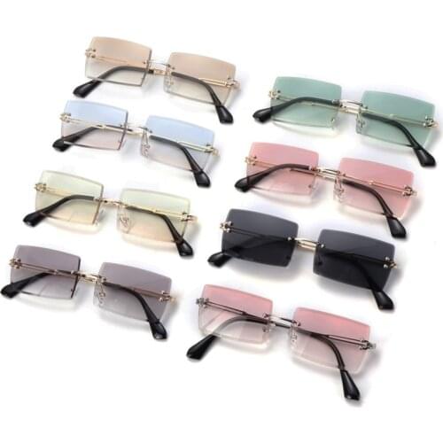 2021 new sunglasses new rimless trim square sunglasses fashion small glasses sunglasses sun protection eye protection