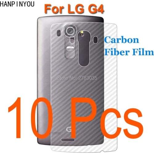 10 Pcs/Lot For LG G4 5.5" Durable 3D Anti-fingerprint Transparent Carbon Fiber Back Film Screen Protector