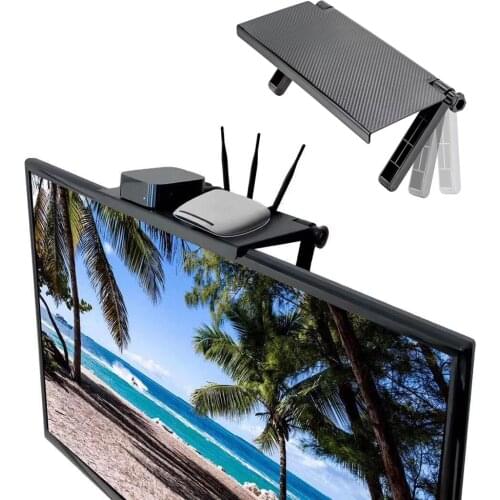 Adjustable Tv Screen Top Shelf Monitor Mount Organizer Storage Rack Holder for Computer Desktop Stand Display Rack Home Storage