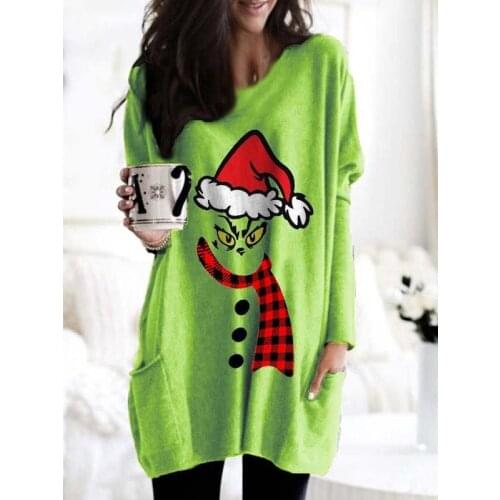 Christmas Grinch Graphic Skirt Funny Christmas Hat Female Tops Red Plaid Scarf Printed Women Skirt Cartoon Casual Clothes
