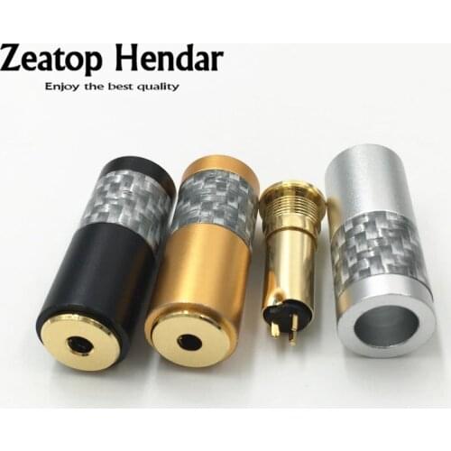 10Pcs HiFi 2.5mm Audio Female Jack 2.5 mm 4Pole Earphone Plug Carbon Fiber Shell Wire for Solder DIY Repair Headphone Connector