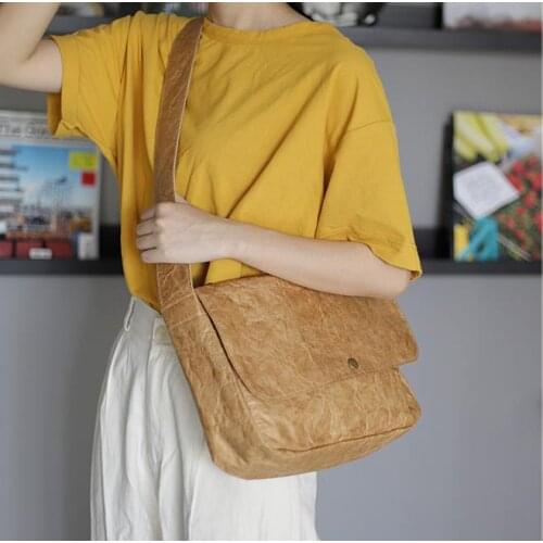 Kraft Paper Women Crossbody Bag Designer Briefcase Men Vintage Messenger Bags Postman Large Shoulder Crossbody Bag Handbags