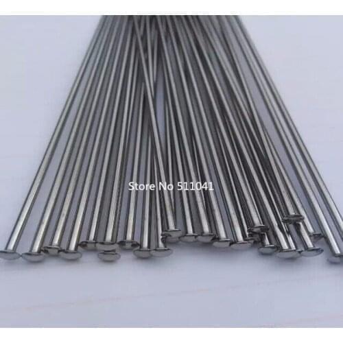 Titanium alloy spoke straight pull with heads Gr5 6AL4V 2mm diameter,306mm length,60 units wholesale,free shipping