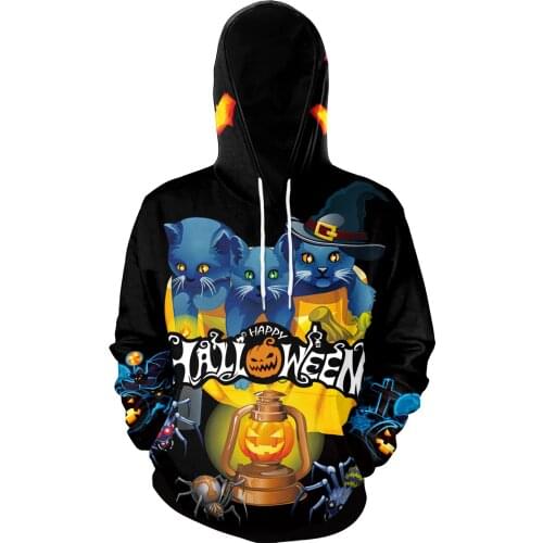 [You're My Secret] Halloween Cartoon Goth Sweatshirt with Hood Long Sleeves Casual Sweatshirts Autumn 3D Printed Hoodies Women