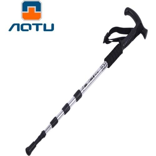 Concave-Convex Four T-Handle Pole Bent Pole Crutches Outdoor Essential Alpenstock AT7555 Mountain stick