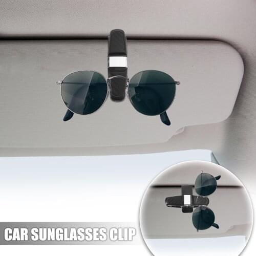 X Autohaux Glasses Holder Clip for Car Sun Visor Sunglasses Eyeglasses Mount with Ticket Card Silver Tone