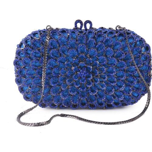 XIYUAN Luxury Golden/blue/red Fashion Evening Bag Female clutch Purse Clutch Bag Wedding Prom Chain Handbags Factory Customized