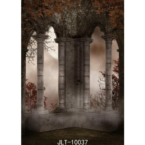 Abandoned Castle in Fog Photography Backdrops Vinyl Cloth Customized Halloween Party Background for Photo Studio