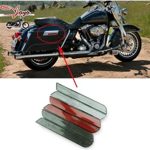 Free Shipping Motorcycle Reflectors for Road King Street Glide Electra Glide Harley Latch Covers Hard Saddlebags Side