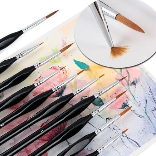 10pcs/lot Triangle Long Tail Nylonhair Hook Line Pen Painting Brush Children DIY Art tool Art Stationery Watercolor Painting Pen
