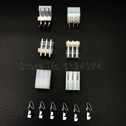 12Sets=60pcs CH3.96mm connector 3P 3pin CH3.96 straight/curved Bending needle + Terminal Kit + Housing Pin Header seat/plug/reed